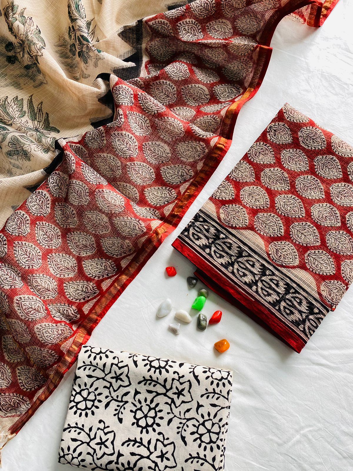 Handblock Printed Pure Kota Dorai Suit Salwars