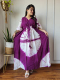 Hand Block Printed 100% Pure Cotton Kaftan PURPLE