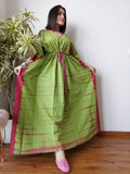 Hand Block Printed 100% Pure Cotton Kaftan green