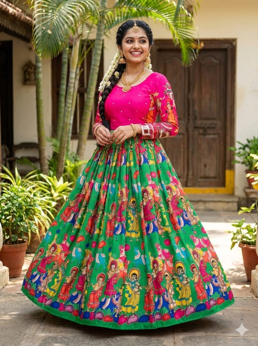 Pure Muslin Cotton Floral Digital Print Midi Gown