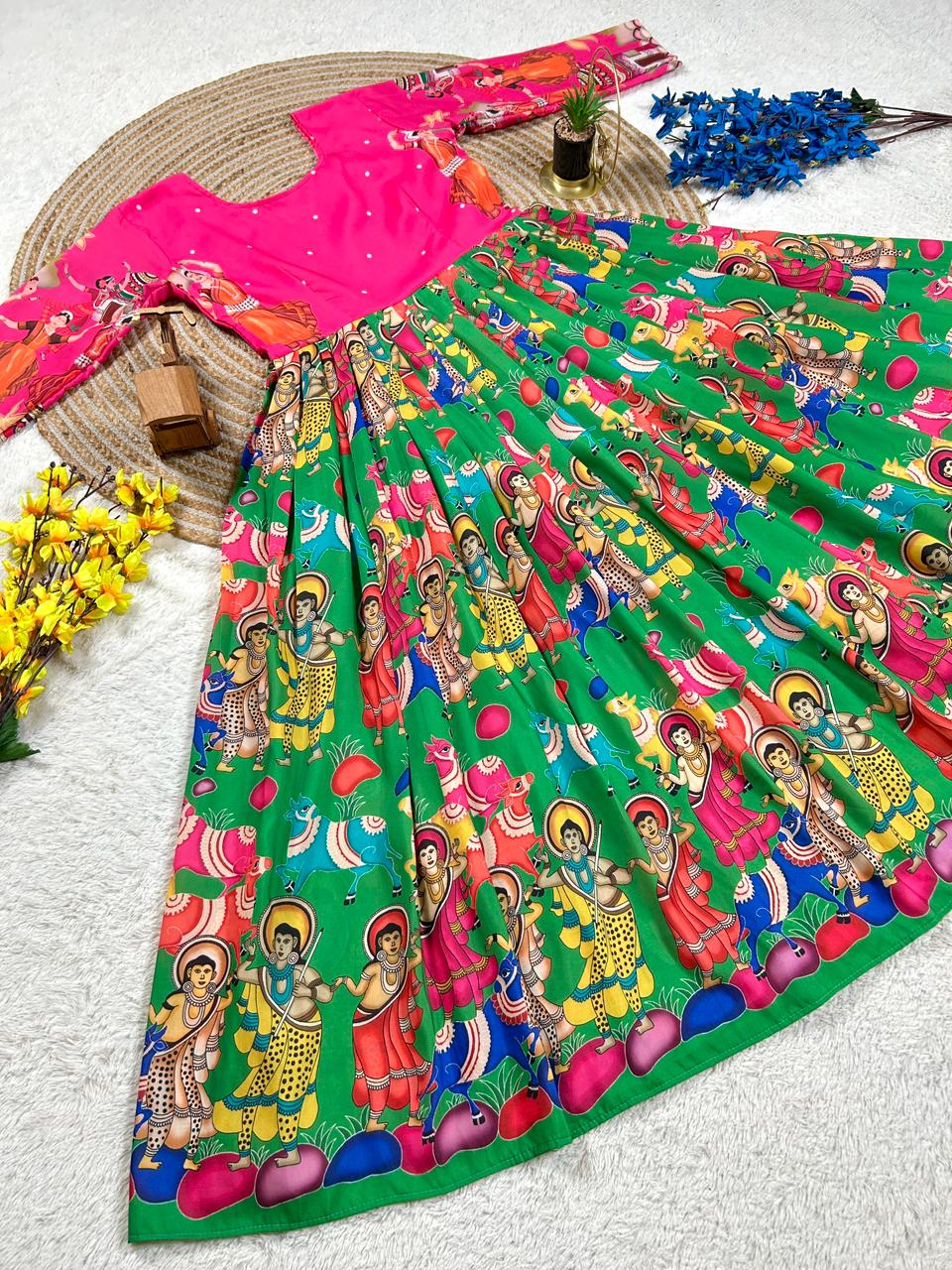 Pure Muslin Cotton Floral Digital Print Midi Gown