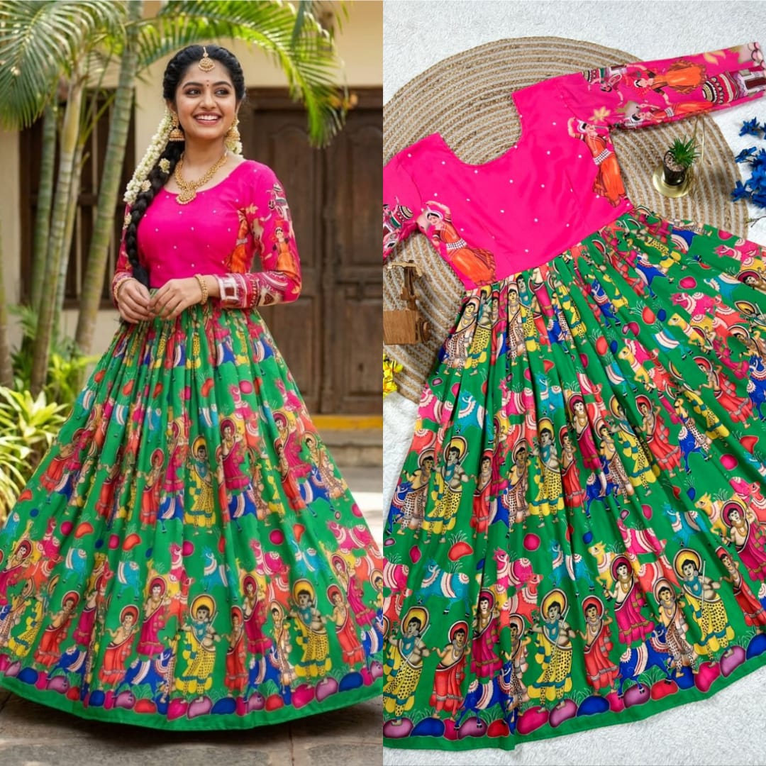 Pure Muslin Cotton Floral Digital Print Midi Gown